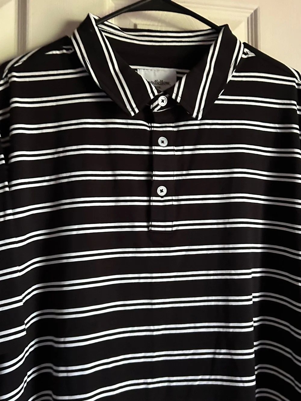 Goodfellow & Co Size XXL Black and White Striped Polo